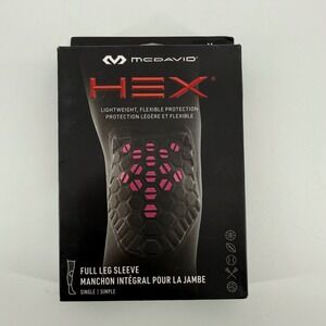 McDavid HEX Full Leg Sleeve Medium Black Pink Padded Compression Single 6446R-BP